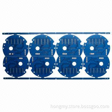 Double Layer + Gold + Blue PCB with 1.0mm Board Thickness, 0.25mm Outline